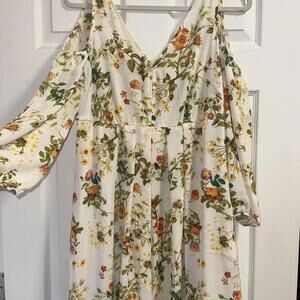 Disney Through The Looking Glass Designer Collection Floral White Dress